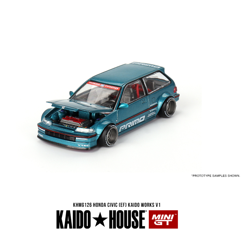 MINI GT 1:64 KAIDO House本田CIVIC思域EF WORKS V1汽车模型#126 - 图3