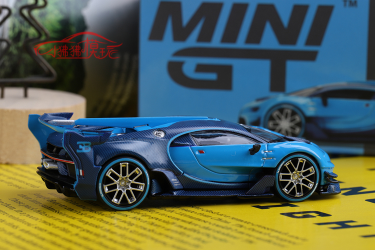 现货 MINI GT 1:64布加迪VGT Vision Gran Turismo蓝色汽车模型-图2