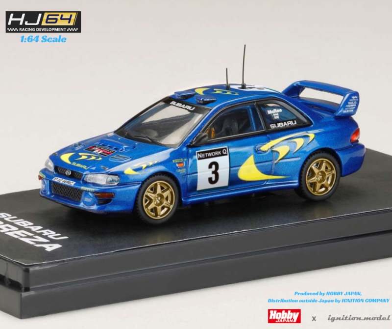 HJ联名IG Hobby JAPAN 1:64斯巴鲁IMPREZA翼豹WRC 3#8#汽车模型-图1