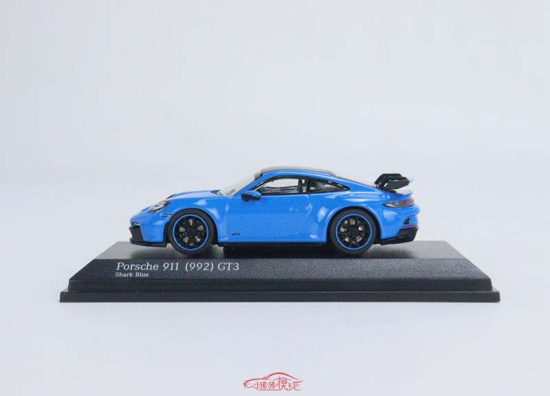 现货MC迷你切MINICHAMPS蓝色1:64保时捷911 992 GT3合金汽车模型-图1