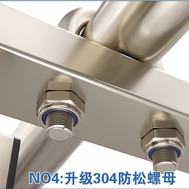 304不锈钢窗外高层护栏晾衣架免打孔固定晾衣杆阳台外挂晒衣神器
