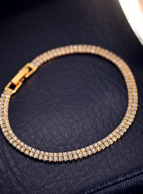 生日礼物千寻海风流金时光S925银仿锆石手链手串女韩版简约