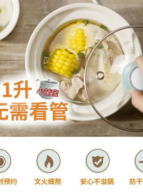 小熊婴儿辅食锅ddg-d10j2煲粥电炖锅宝宝煮粥锅饭煲全自动bb