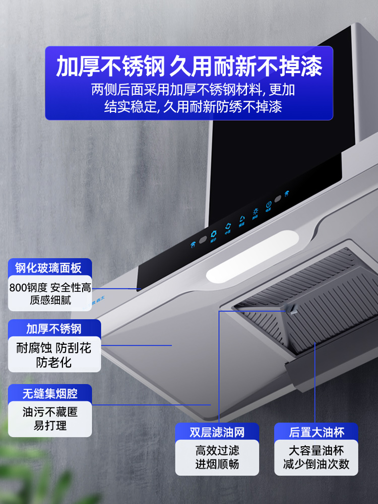 Setir/森太B21QA欧式抽油烟机顶吸式大吸力家用壁挂式 T型吸油机 - 图2