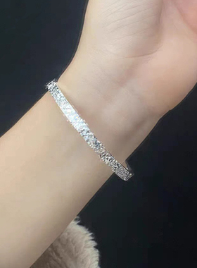 碎冰冰纯银手镯足银轻奢