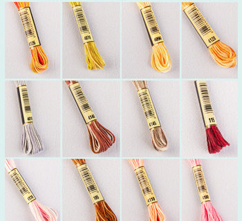 ສີທາງເລືອກ 78 ສີ segment dyed embroidery thread embroidery gradient ສອງສີ embroidery thread cross stitch thread diy handmade
