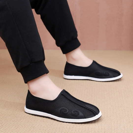 Chaussures en tissu vieux pékin, chaussures en maille de style chinois pour hommes, respirantes