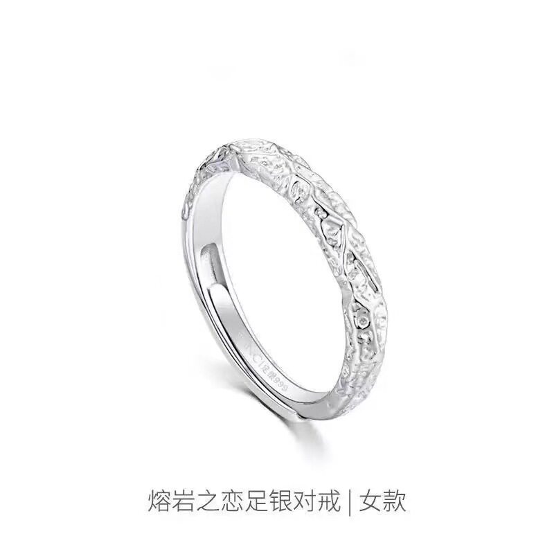 999 sterling silver couple ring design high-end couple ring s999 sterling silver ring power silver jewelry