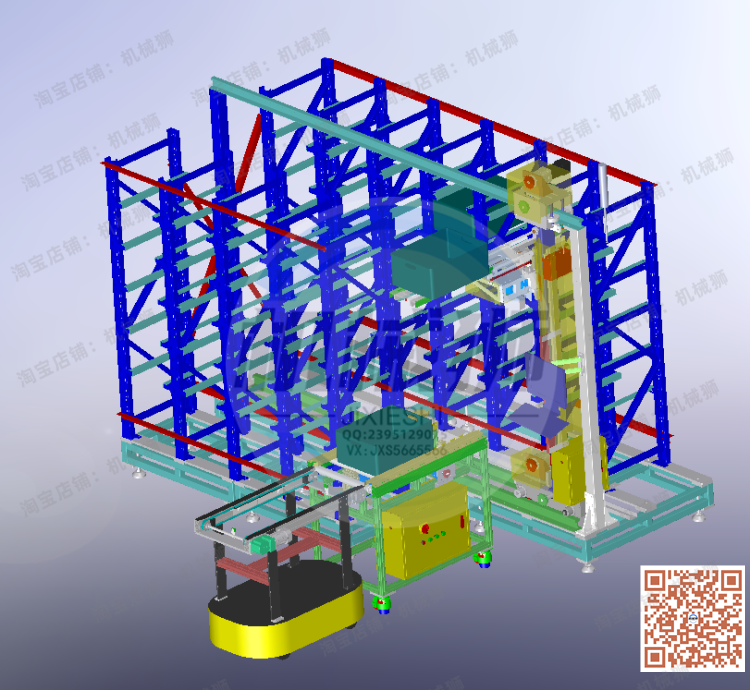 立体仓库三维模型图纸solidworks图堆垛机货架设计说明书三维