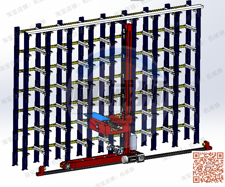 立体仓库三维模型图纸solidworks图堆垛机货架设计说明书三维