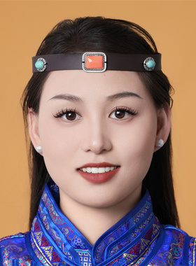 蒙古族头饰男女可调节发带头带民族风舞蹈演出拍照装饰品儿童发饰