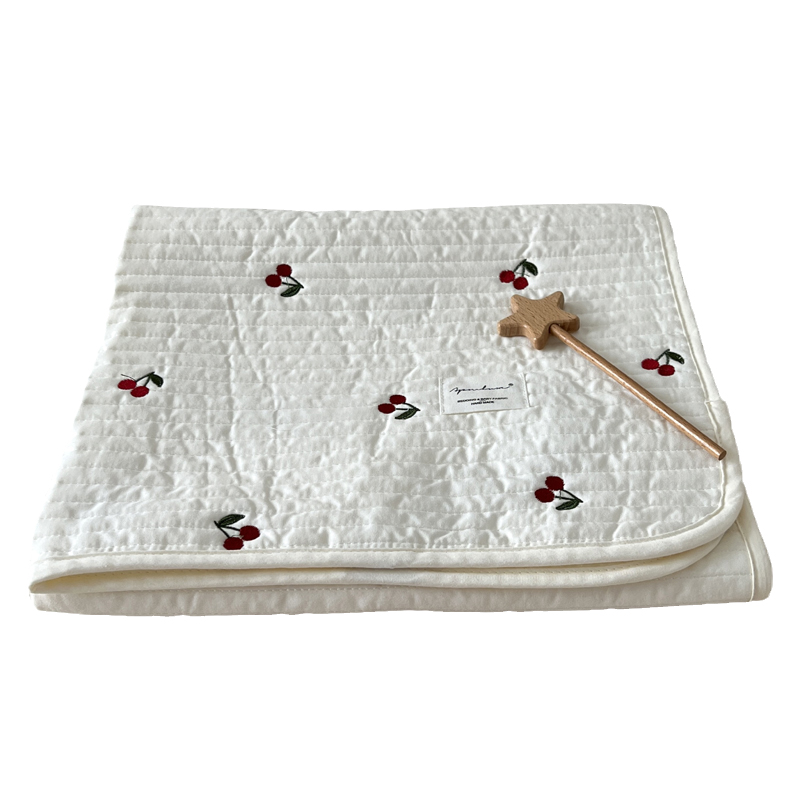 婴儿床单纯棉a类布料春夏夹棉定制宝宝拼接床套防滑白色简约ins风 - 图3