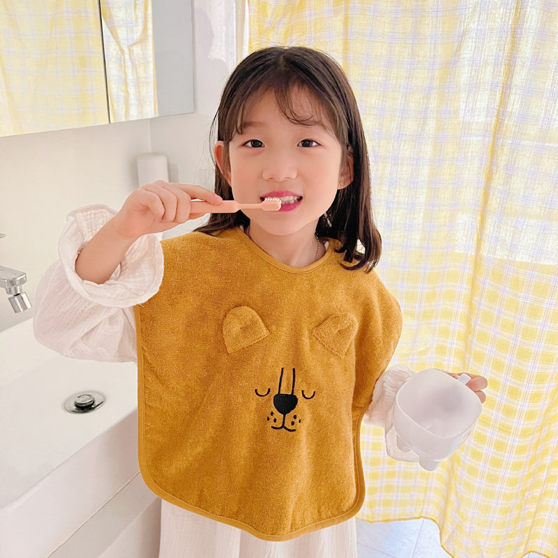 儿童洗漱巾不湿衣宝宝刷牙多功能卡通围兜 洗脸毛巾纯棉毛巾料A类,淘宝优惠券,粉丝福利购,淘宝优惠卷