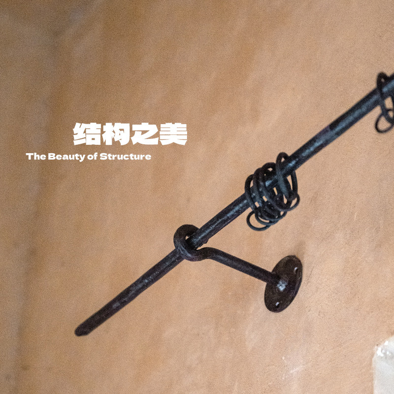 老铁匠窗帘杆定制 手工锻造实心铁黑色罗马杆 侘寂复古中古挂布杆,淘宝优惠券,粉丝福利购,淘宝优惠卷