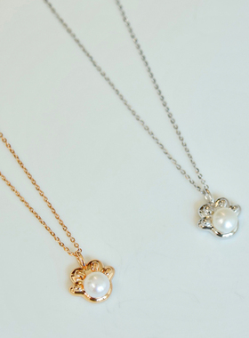 S925银天然淡水珍珠猫爪项链