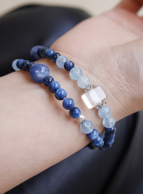 蓝晶石/海蓝宝/白水晶水晶手串