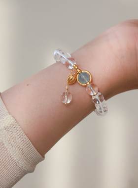 冰川之息白水晶海蓝宝手串清新