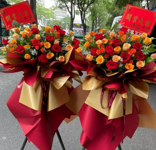 福州专送开业花篮乔迁庆典时尚韩式花篮商务用花花店大麦麦子花篮 - 图3