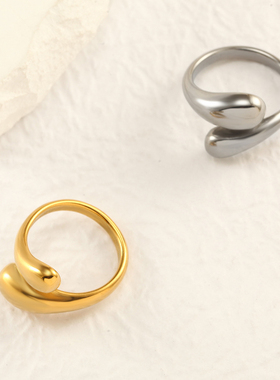 magicfish钛钢开口戒指小众设计