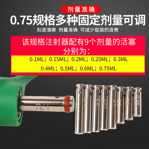 1ml连续油疫苗专用注射器自动可调鸡用猪用兽用注射针药器注射枪 - 图2