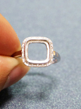 宏利9*9松石蜜蜡时尚戒指空托