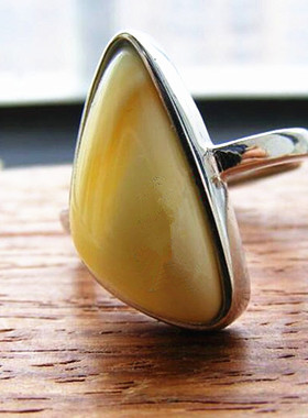 宏利925纯银戒托定做女琥珀三角