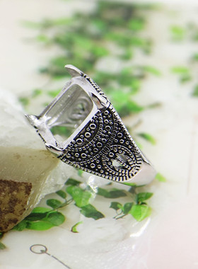 纯银戒指空托女镶嵌爪镶复旧宏利