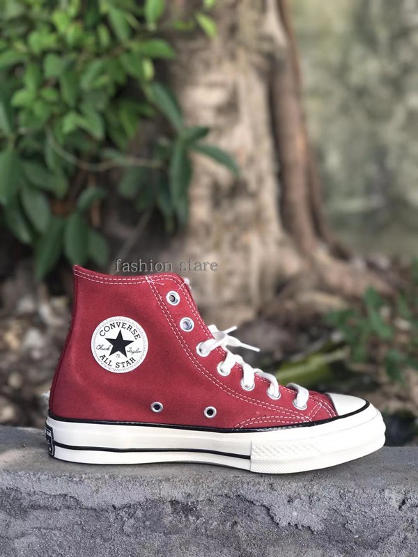 Converse/匡威1970s红色翻毛皮三星标高帮休闲男女鞋166493c - 图1