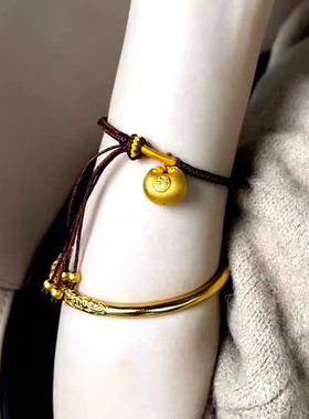 小胖福吊坠手链女小金坨转运珠