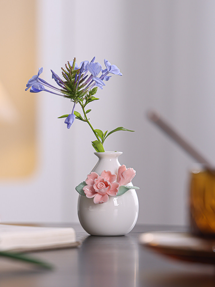 新中式陶瓷花瓶摆件家居客厅电视柜玄关装饰品创意桌面水培小花插,淘宝优惠券,粉丝福利购,淘宝优惠卷