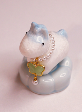 陶瓷结晶釉转转小马车载摆件