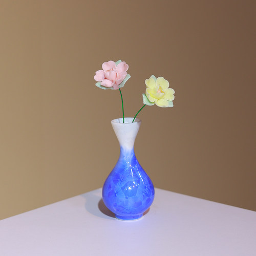迷你结晶 陶瓷冰晶瓷小花瓶摆茶台书桌小摆件摆摊瓷瓶搭配陶瓷花 - 图2