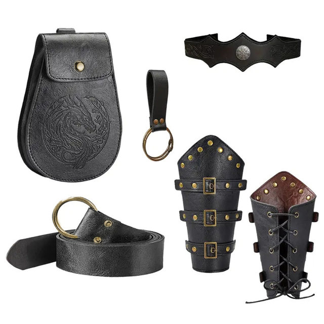 Cross-border medieval Viking style warrior retro outdoor fencing leather PU leather sword sheath wish Japanese buckle scabbard