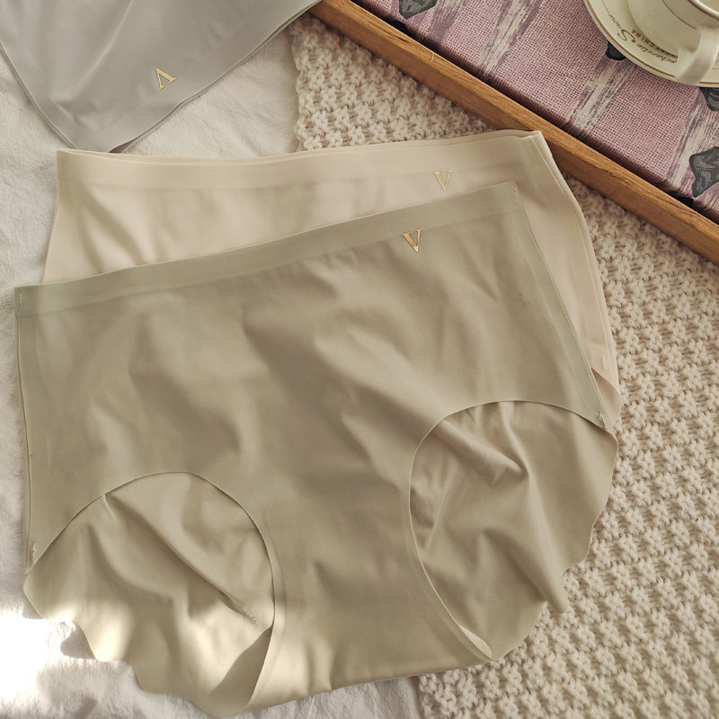 裸感冰丝面膜内裤女士透气无痕3D蜜桃臀简约纯色中腰三角裤薄款夏,淘宝优惠券,粉丝福利购,淘宝优惠卷