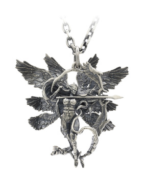 数码宝贝天女兽项链 925银天使兽吊坠复古情侣原创银饰毛衣链