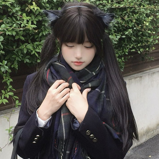 花千猪JK 格子围巾 jk制服搭配围巾多色款学院风校供感日常百搭款