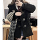 Huaqianzhujk hooded horn button coat