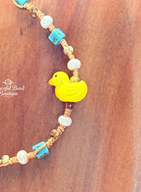 随喜珠珠原创「童趣」捷克珠编制手链黄鸭提琴四叶草可爱小众精致