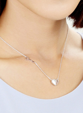 爱心简约s925女友生日刻字项链