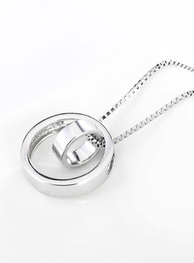 双环银项链女纯银正品ins仙气