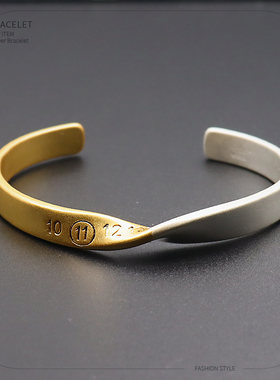 现货MM马吉扭转数字个性银手镯男女情侣莫比乌斯手环