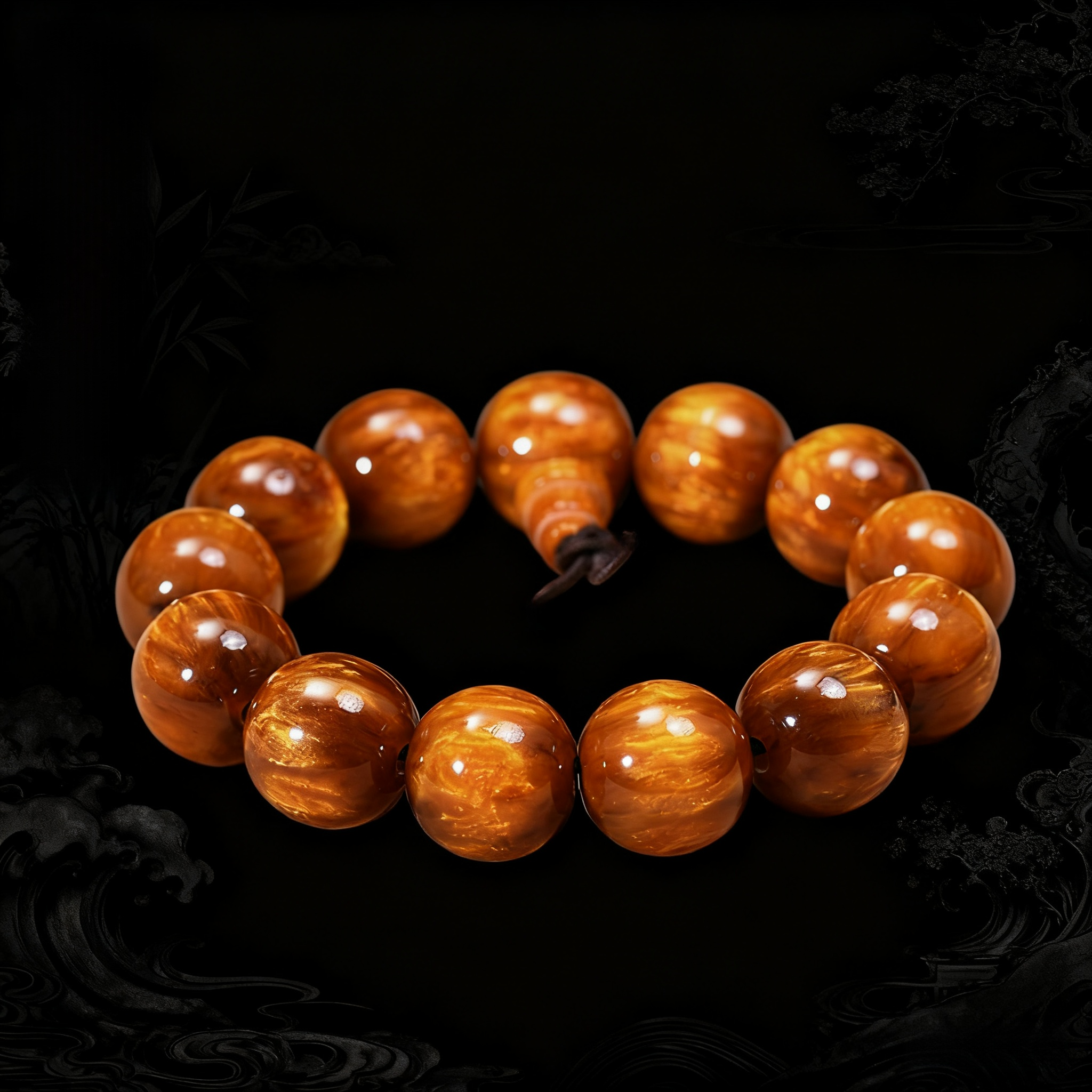 金丝海柳手串男女佛珠文玩情侣念珠三代粉压合成地摊古董手链批发 - 图0