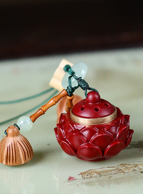 朱砂莲花挂件钥匙扣吊坠