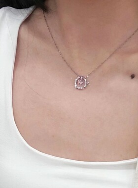 粉色少女蝴蝶项链女小众设计感ins嘻哈锁骨链高级设计感网红项链