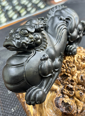 新疆和田墨玉貔貅摆件   宝宝锁平安扣挂件吊坠    xx16308