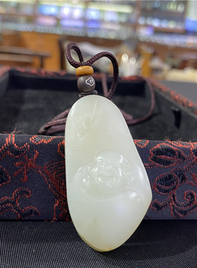 白玉籽料挂件吊坠弥勒佛