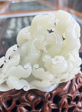 新疆和田白玉镂空如意摆件   弥勒佛观音挂件   xx17240