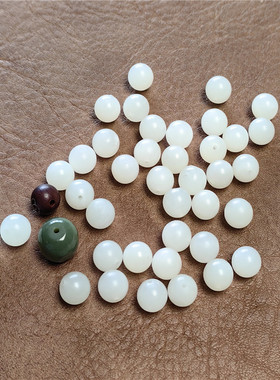 新疆和田羊脂玉手串手链珠子8MMdiyW