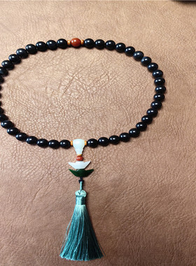 新疆和田墨玉籽料10MM珠子手持手链三八福利礼物搭配diy手串珠W