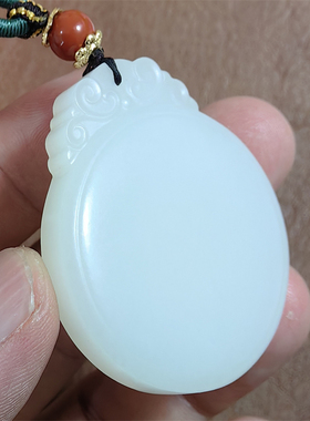 小石头和田玉羊脂白玉籽料挂件